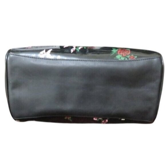 Coach Black Floral Leather Rowan Crossbody Boston Bag Satchel Crossbody with COA - Picture 6 of 13